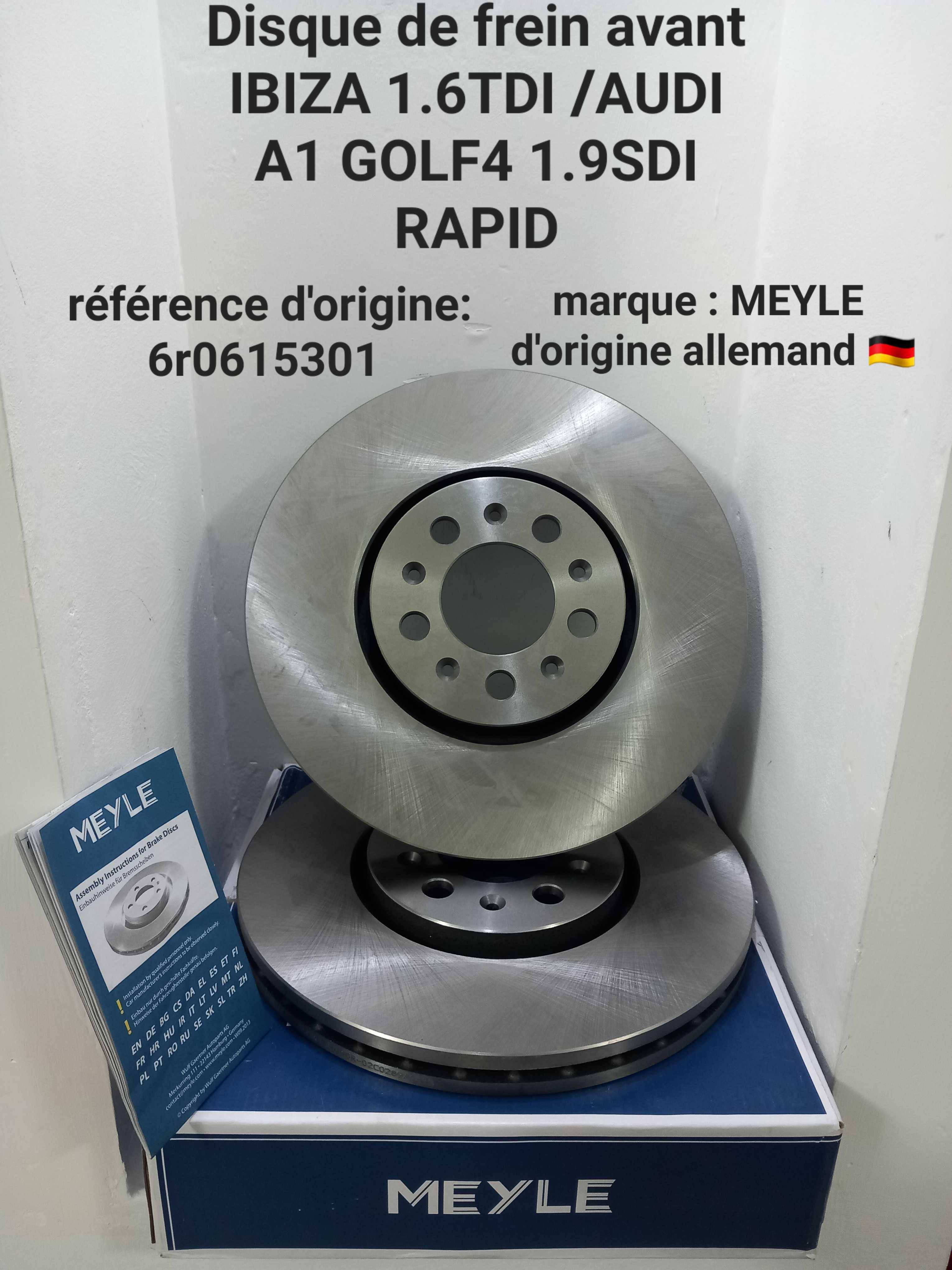 DISQUE de frein RAPID / GOLF4 / IBIZA1.6TDI / AUDI A1 1.6TDI