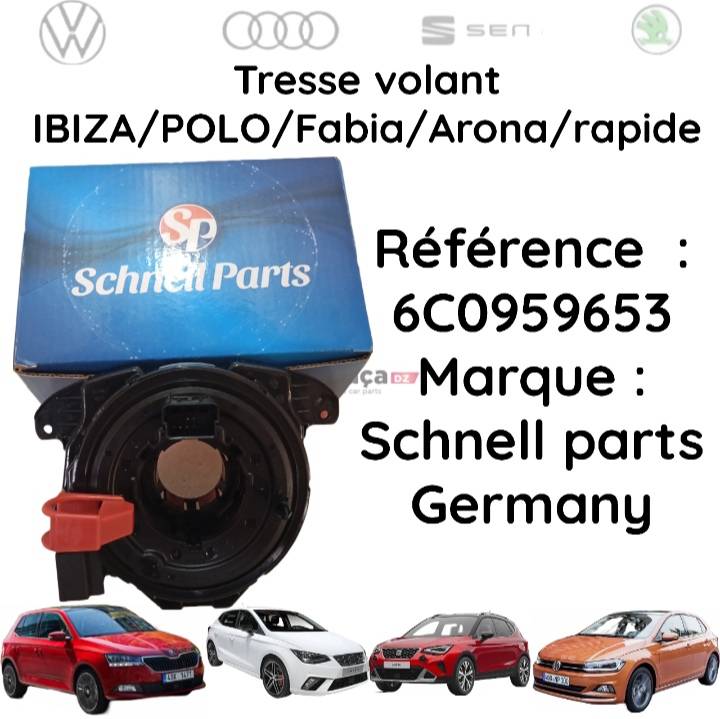 TRESSE VOLANT / RESSORT TOURNAT / BAGUE ELECTRIQUE     POUR IBIZA / ARONA / POLO / T-ROC/ CAMIQ / SCALA