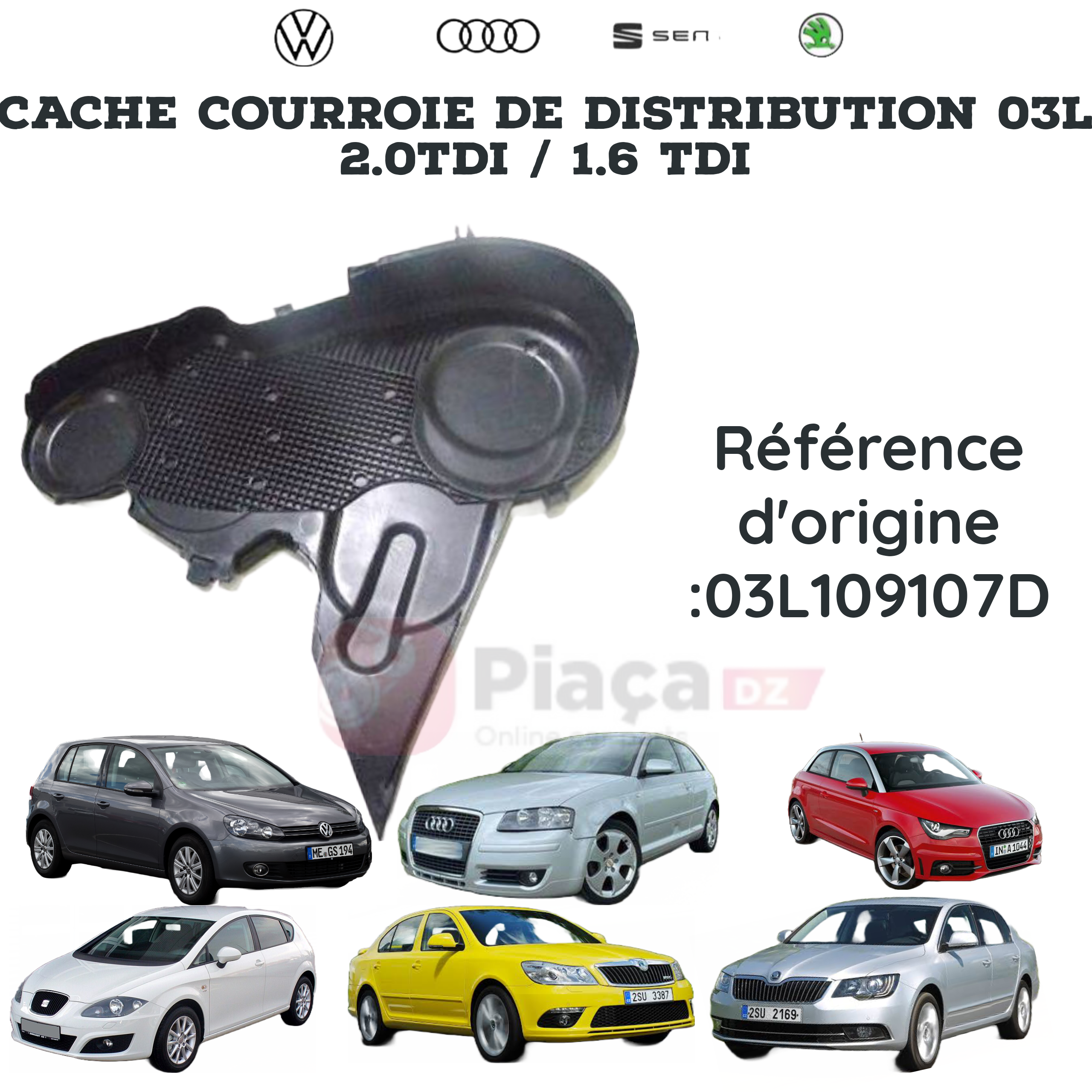 cache kit chaîne supérieur gol6 / tiguan / passat / leon / ibiza / yeti / audi A3 / A1