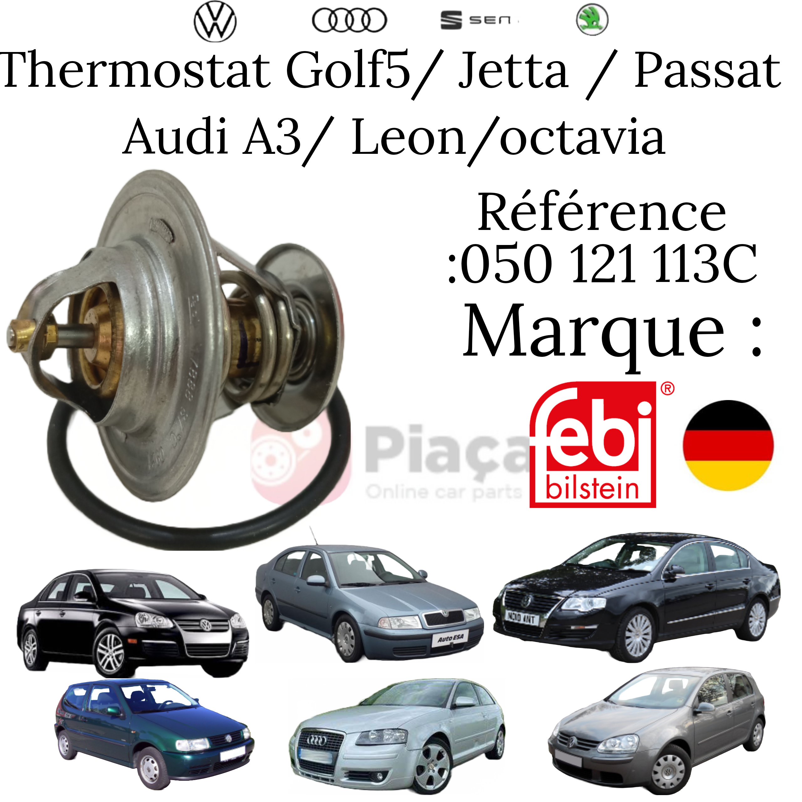 Thermostat 2.0tdi - 1.9tdi - 1.6 essenece    Golf5 / jetta / passat / octavia / audi a3 / a4 / a6
