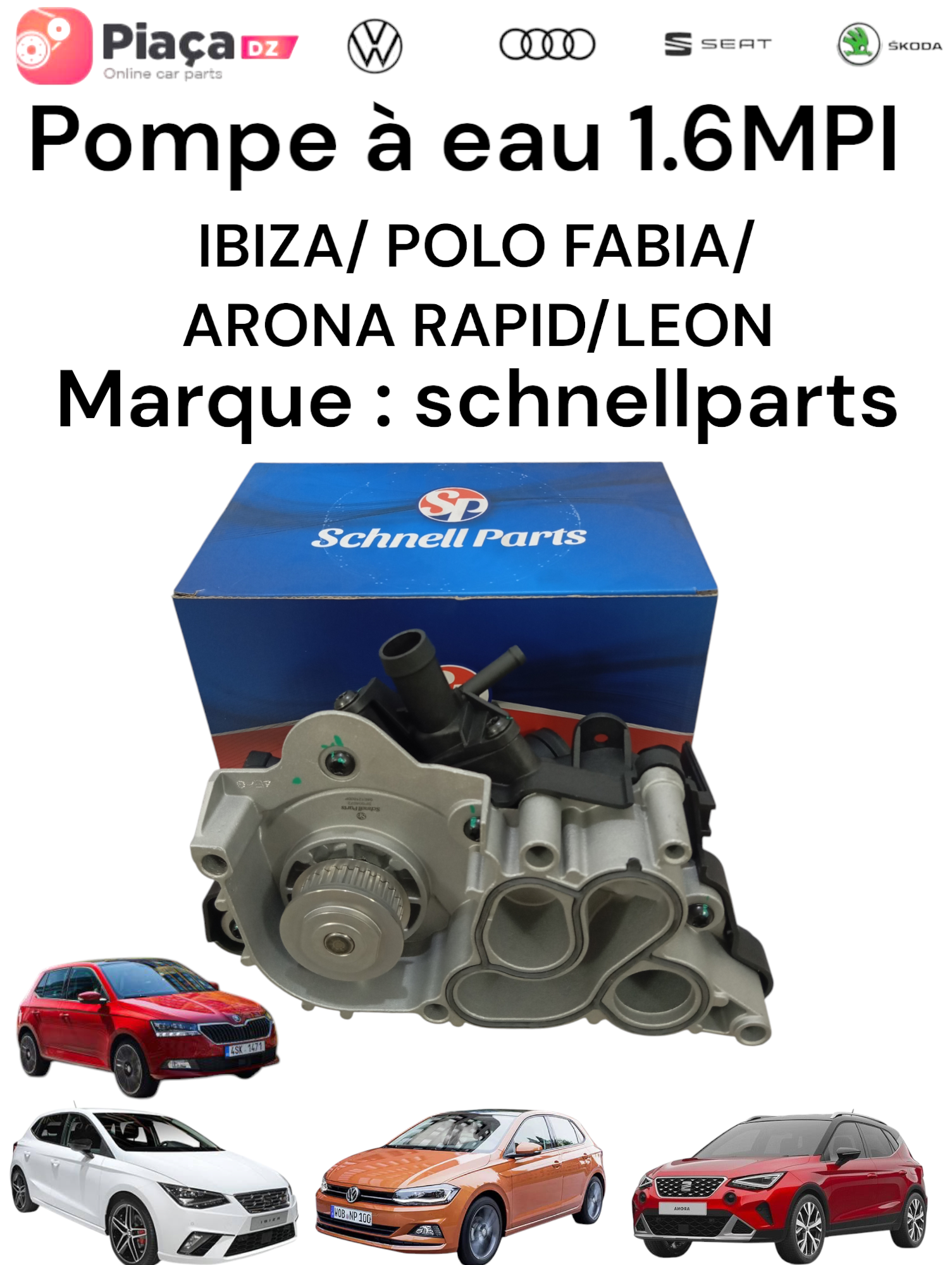 Pompe a eau IBIZA POLO FABIA ARONA RAPID LEON 