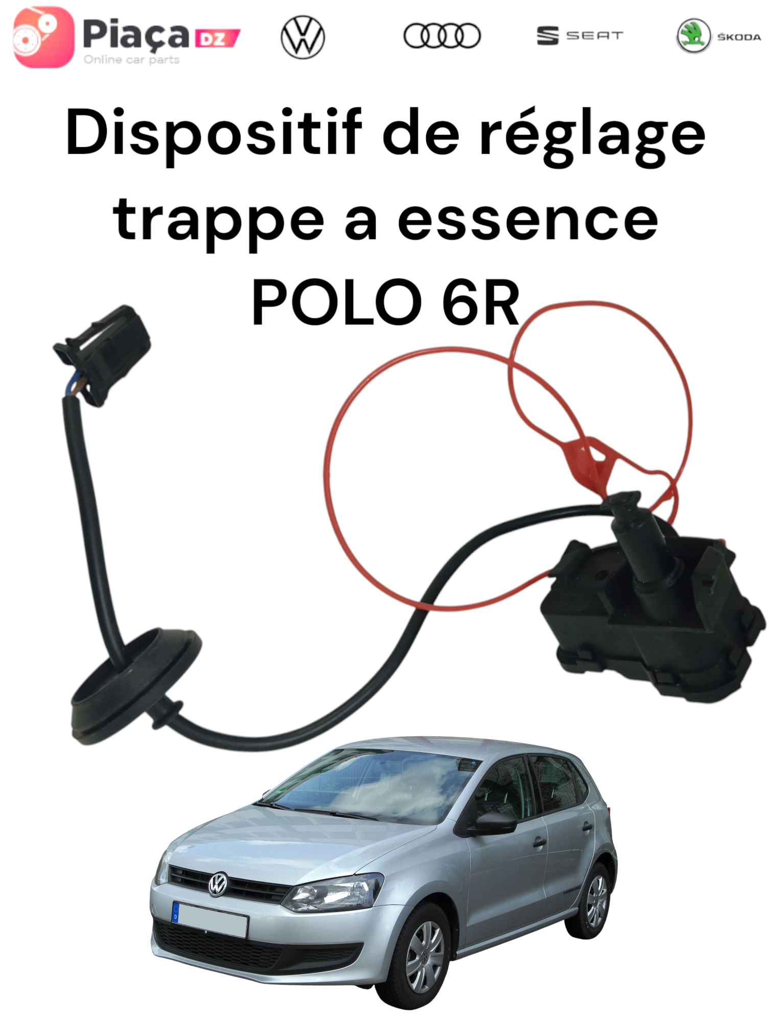 Dispositif de réglage trappe à carburant, moteur trappe à carburant, actionneur de trappe a essence POLO 6r 